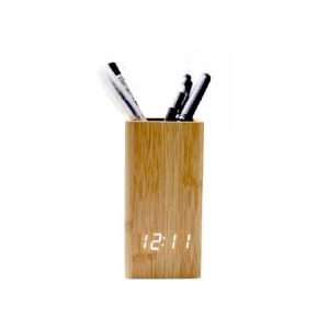 Desktop-LED-Clock-with-Pen-Holder